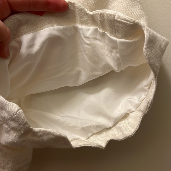 Alice collection Women's White linen blend Scalloped Hem Shorts size 4 - Picture 7 of 8